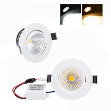 3W 5W AC100-240V Mini COB LED Recessed Ceiling Light Downlight Warm White Cool White Dimmable